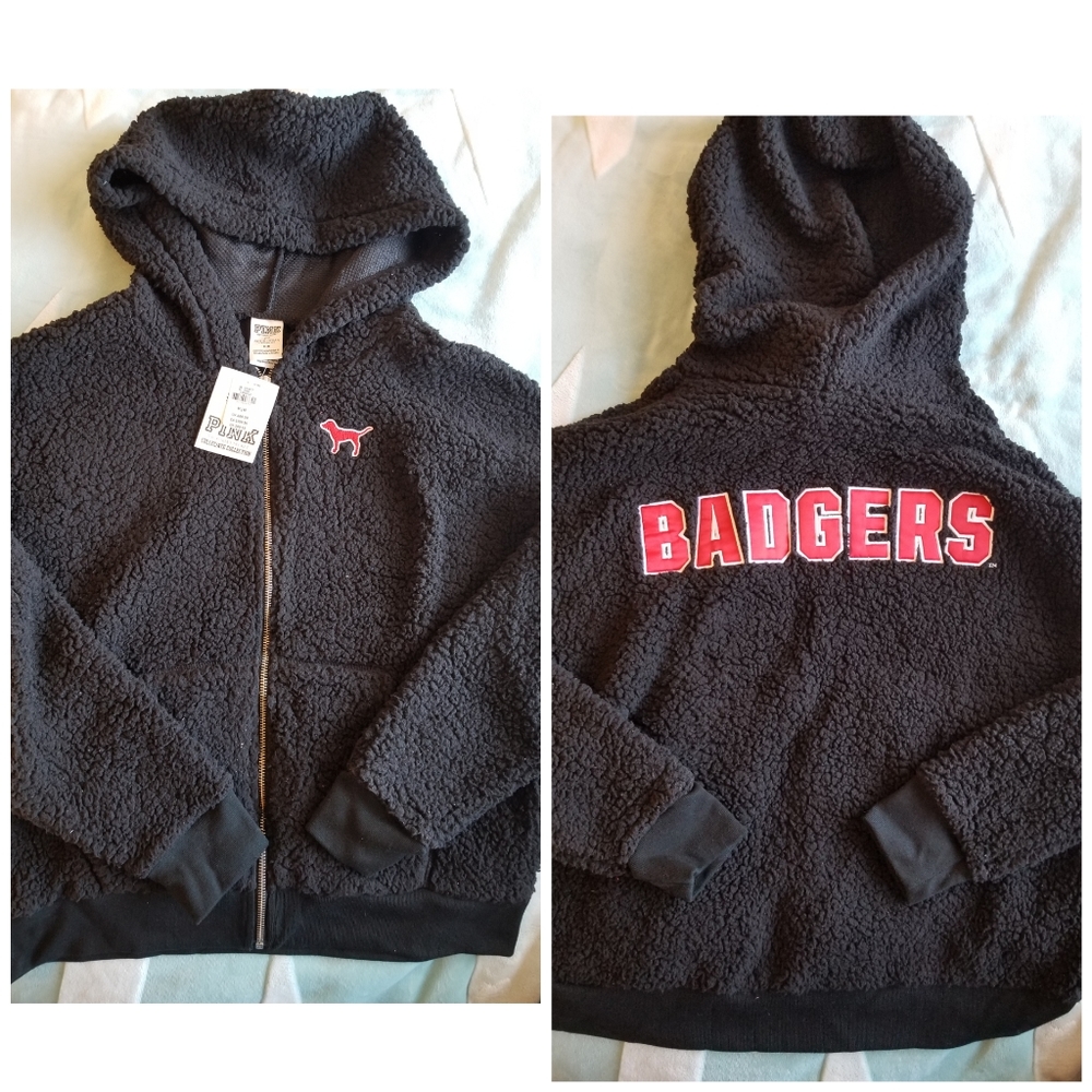 PINK Victoria's Secret sherpa zip-up hoodie